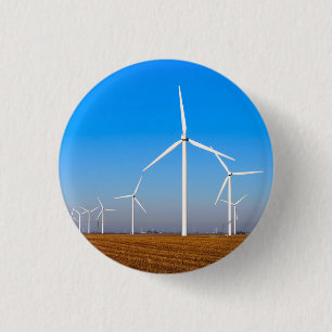 Badge Rond 2,50 Cm Paysage des éoliennes