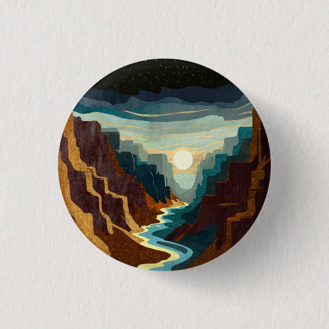 Badge Rond 2,50 Cm Paysage du Canyon Sunset (Devant)