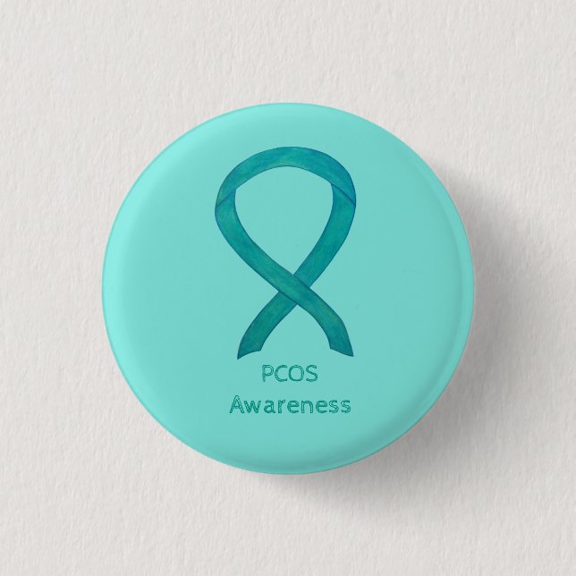 Badge Rond 2,50 Cm PCOS Sensibilisation Ruban d'art personnalisé (Devant)