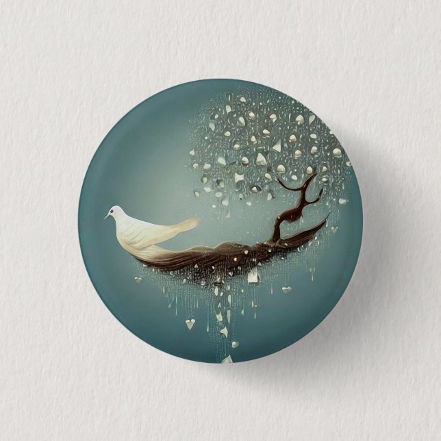 Badge Rond 2,50 Cm Peace Dove & Pearl Tree (Devant)