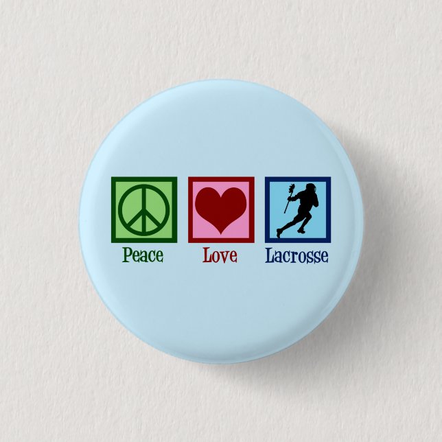 Badge Rond 2,50 Cm Peace Love Lacrosse (Devant)