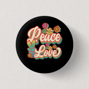 Badge Rond 2,50 Cm Peace Sign Love 60s les années 70 Hippie Costume F