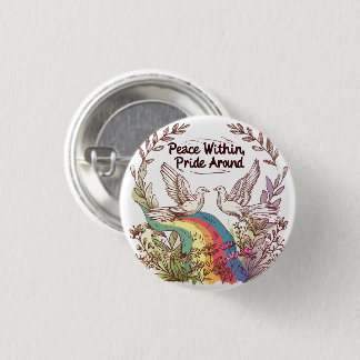 Badge Rond 2,50 Cm Peace Within, Pride Around – LGBTQ Camping Nature 
