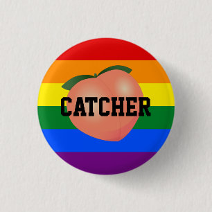 Badge Rond 2,50 Cm Peach Emoji Gay Bas