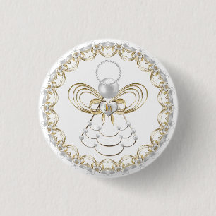 Badge Rond 2,50 Cm Pearls and Gold