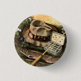 Badge Rond 2,50 Cm Pêche toujours de la vie