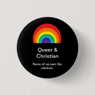 Badge Rond 2,50 Cm Pédé et chrétien