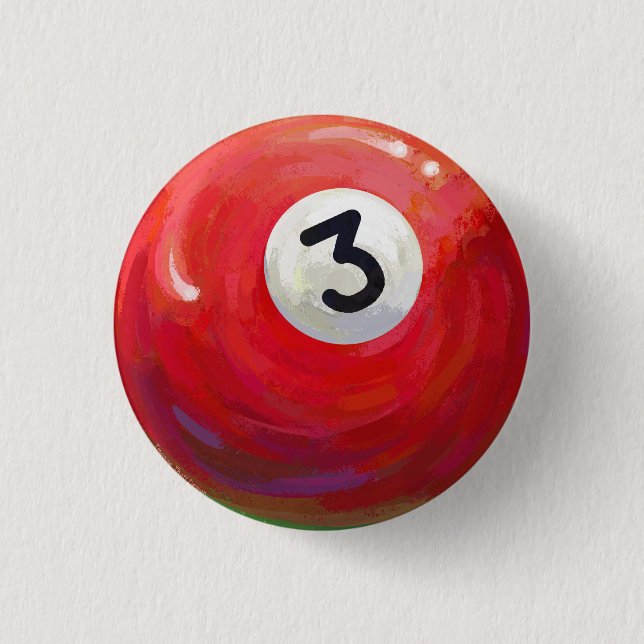 Badge Rond 2,50 Cm Peint 3 Motif de billard (Devant)