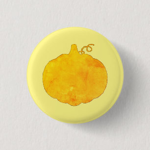 Badge Rond 2,50 Cm Peinture aquarelle citrouille