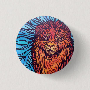Badge Rond 2,50 Cm Peinture de lion de Tiffany