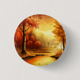 Badge Rond 2,50 Cm Peinture de paysage d'automne-87546