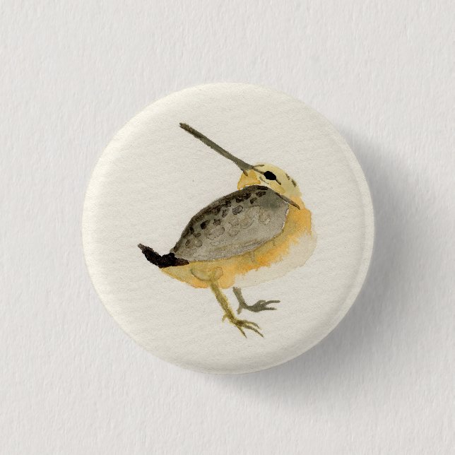 Badge Rond 2,50 Cm Peinture de Timberdoodle d'aquarelle (Devant)