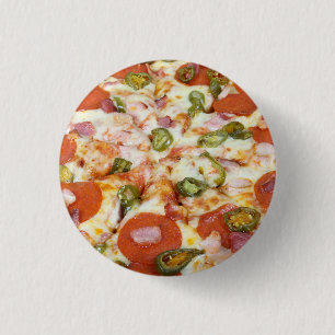 Badge Rond 2,50 Cm Pepperoni Pizza
