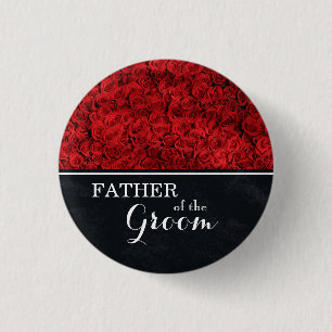 Badge Rond 2,50 Cm "Père de la chambre" Mariage Red Roses
