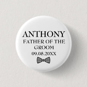 Badge Rond 2,50 Cm Père du marié Black Elegant Cadeaux Mariage