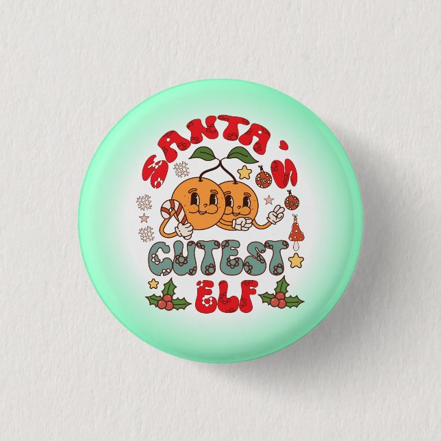 Badge Rond 2,50 Cm Père Noël Cutest Elf Sublimation-80881 (Devant)