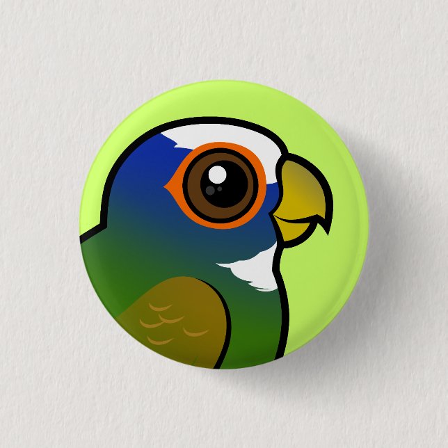 Badge Rond 2,50 Cm perroquet Blanc-couronné (Devant)