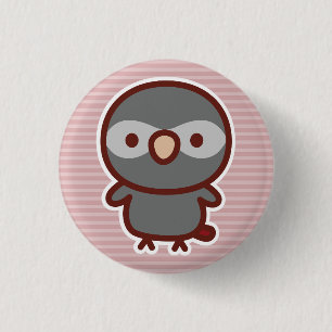 Badge Rond 2,50 Cm Perroquet Gris Timneh
