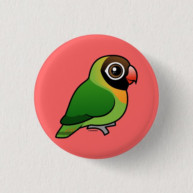Badge Rond 2,50 Cm Perruche Noire-cheeked (Devant)