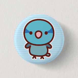 Badge Rond 2,50 Cm Perruche pacifique mâle bleue