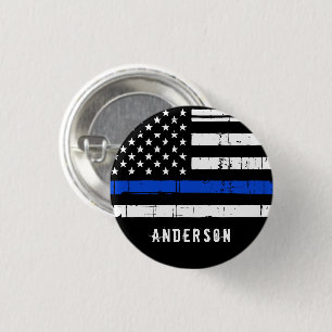 Badge Rond 2,50 Cm Personalized Law Enforcement Thin Blue Line Police
