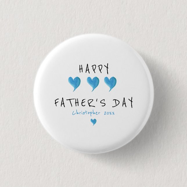Badge Rond 2,50 Cm Personnalisé Happy Fête des pères mignonne garçon (Devant)