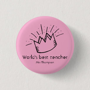 Badge Rond 2,50 Cm Personnalisé meilleure appréciation du professeu