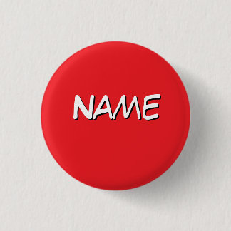 Badge Rond 2,50 Cm Personnaliser avec nom rouge
