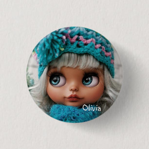 Badge Rond 2,50 Cm Personnaliser, personnel, anniversaire, poupée
