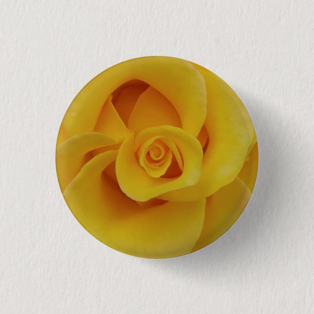 Badge Rond 2,50 Cm Pétales de rose jaune romantiques (Devant)