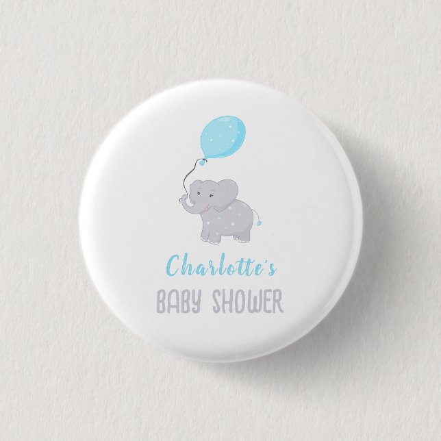 Badge Rond 2,50 Cm Petit Baby shower éléphant (Devant)