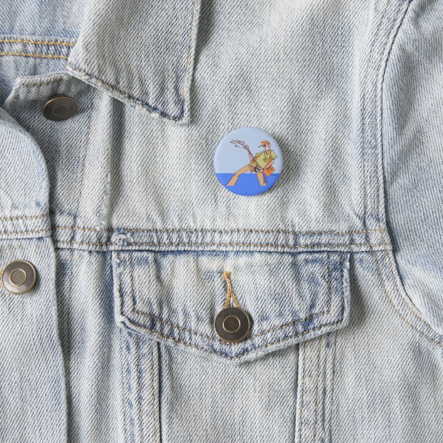 Badge Rond 2,50 Cm Petit bouton pêcheur (En situation)