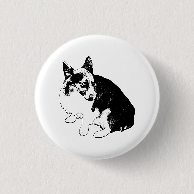 Badge Rond 2,50 Cm Petit Cercle, Grandes Oreilles (Devant)