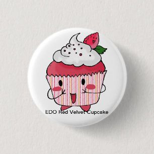 Badge Rond 2,50 Cm Petit gâteau rouge de velours d'EDO