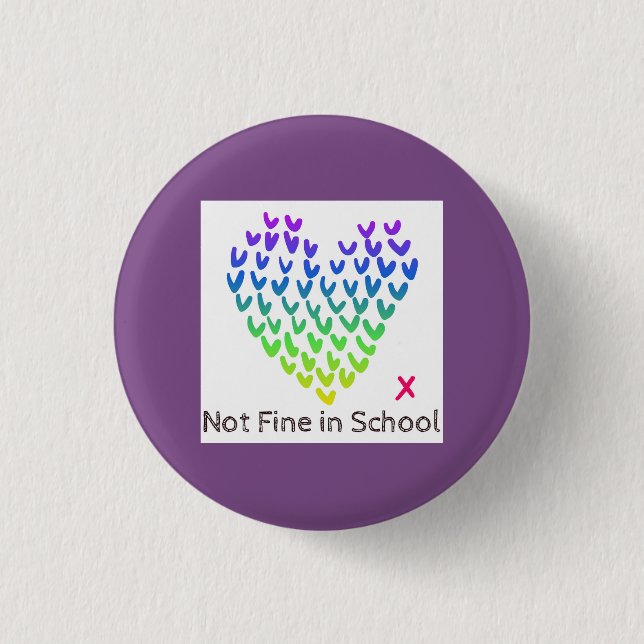 Badge Rond 2,50 Cm Petit insigne de NFIS (pourpre) (Devant)