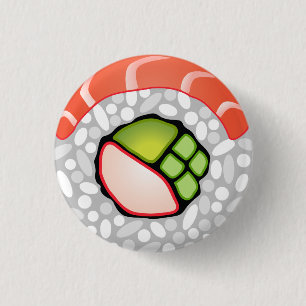 Badge Rond 2,50 Cm Petit pain de sushi