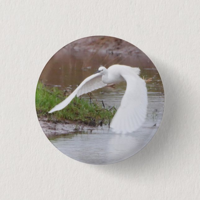 Badge Rond 2,50 Cm Petite aigrette dans l'insigne de vol (Devant)