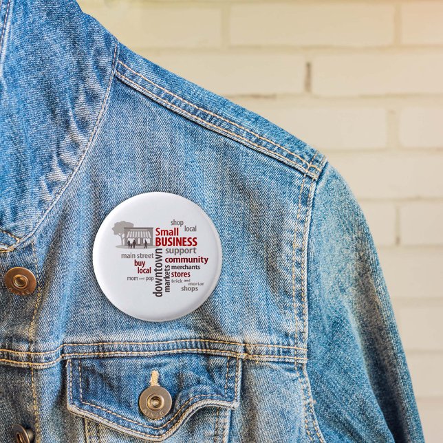 Badge Rond 2,50 Cm Petite entreprise (Celebrate Small Business, community merchants, main street shops and downtown markets.)
