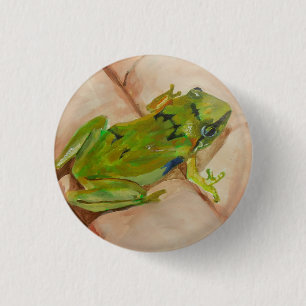 Badge Rond 2,50 Cm Petite grenouille tropicale