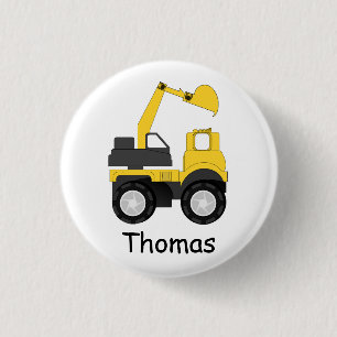 Badge Rond 2,50 Cm Petite pelleteuse personnalisée pour enfants