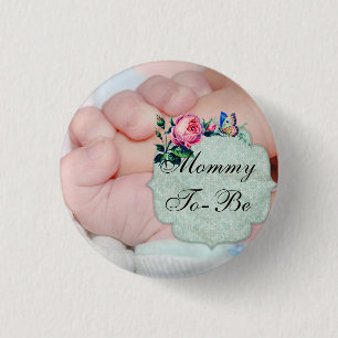 Badge Rond 2,50 Cm Peu de main "maman du bébé à être" bouton de baby
