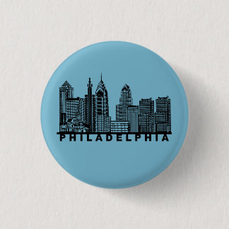 Badge Rond 2,50 Cm Philadelphia Skyline Silhouette 