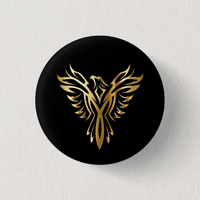 Badge Rond 2,50 Cm Phoenix d'or (Devant)