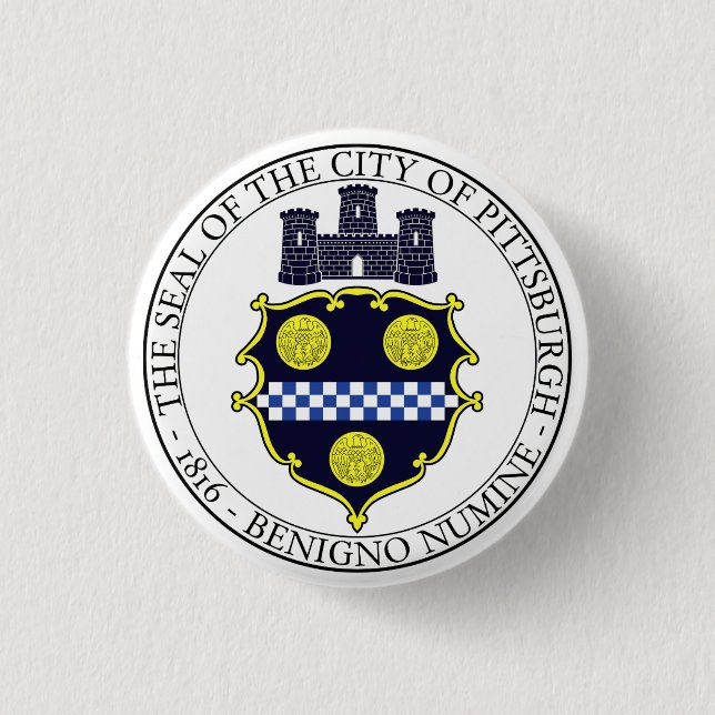 Badge Rond 2,50 Cm Phoque de Pittsburgh (Devant)