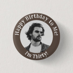 Badge Rond 2,50 Cm Photo d'anniversaire personnalisée, votre insigne 