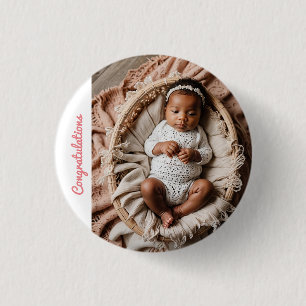 Badge Rond 2,50 Cm photo de la petite fille rose