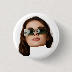 Badge Rond 2,50 Cm Photo de visage personnalisée