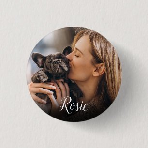 Badge Rond 2,50 Cm Photo personnalisé préféré avec nom personnalisé