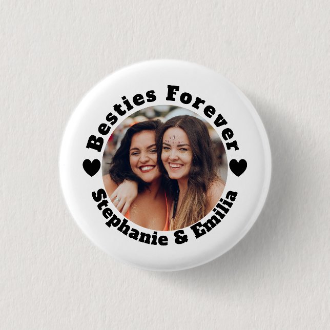 Badge Rond 2,50 Cm Photo personnalisée meilleurs amis BFF (Devant)
