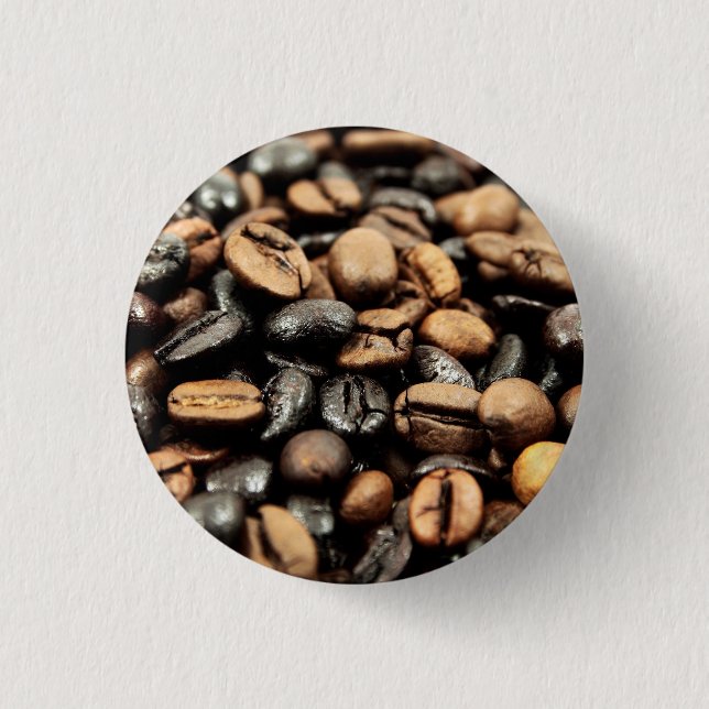 Badge Rond 2,50 Cm Photographie de grains de café (Devant)